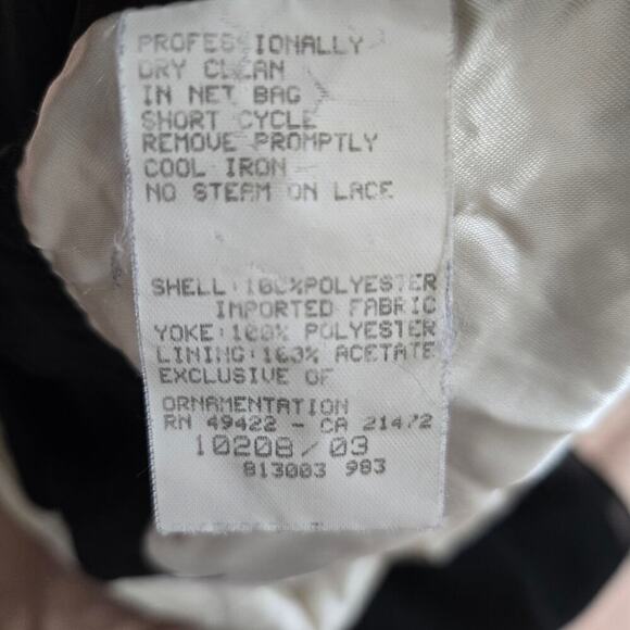 Vintage Scott McClintock Black Ivory Lace Chiffon Dress 6 90s Y2K Regency Prom - Picture 9 of 12